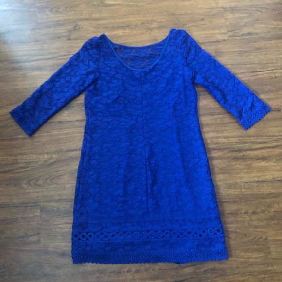 Laundry by Shelli Segal Vibrant Blue Lace Dress - Picture 5 of 9